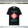 남성 T 셔츠 디자이너 CASABL ANCA 편지 인쇄 플러스 티 하이 스트리트 짧은 슬리브 코튼 테스 패션 남성 여성 캐주얼 티셔츠 스트리트웨어 56 컬러