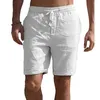 Men's Shorts 5XL In Mid-Rise Elastic Waistband Drawstring Pockets Sports Men Summer Solid Color Casual