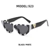 the Latest Fashionable Cat Eye Small V Shaped Gold Decorated PC Frame Stripes Personality Party Catwalk Glamor Trendy Womens Sunglasses