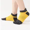 5 Pairs Ankle Sport Toe Socks Cotton Bright Color SweatAbsorbing AntiBacterial Run Fitness Travel Finger 4 Seasons 231221