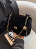 Evening Bags Plush Shoulder Bag For Women Fashion Chain Pocket Luxury Designer Small Golden Ball Diagonal Cross Mobile Phone