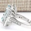 Cluster Rings Fashion Women Jewelry Princess Cut Light Blue Zircon Bridal For Wedding Engagement Set Gifts