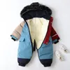 Iyeal Winter Cotton Coat Childrens jacka för baby pojkar kläder varma barn jumpsuit vattentät skiddräkt förtjockar snö slitage 231220