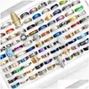 Band Rings Fashion Mix 10Pcs/Lot Style Stainless Steel Ring Good Metal Titanium Band Rings Siery/Black/Golden Men Wedding Jewelry Gif Dhqfr