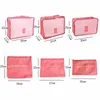 Storage Bags 8 Pieces Compressible Travel Organizer Bag Clothes Shoe Traveling Packing Cubes Suitcase Luggage