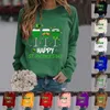 Women's Hoodies Fashionable Round Neck Casual Green Wine Glass Print Long Sleeve Top Sweatshirt