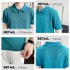 Polos masculins 2023 Luxury Men Zip Zip Hollow en tricoté Polo Fashion T-shirt à manches courtes Slim Harajuku Ice Silk Tshirts