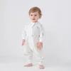 Ropa de bebé Mameluco para dormir Pijamas de algodón Fibra de bambú Cremallera Desmontable Manga larga Niños Niño Niñas Nighty 231220