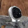 Bague en pierre Druzy goutte, style Boho arc-en-ciel, en titane, pour mariage, bijoux américains et européens, bagues en pierres précieuses pour femmes 278N