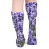 Damensocken, schöne Lavendel-England-Natur, lila Blumen, Strümpfe, Winter, antibakteriell, Damen, weich, atmungsaktiv, Radfahren