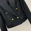 女性用のデザイナージャケットレディース秋のファッションボタンラペルスリムショートウエスタンスタイルの服コート12月21日