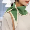 Harvkorean Solid Color Wool Stick Cross Warm Scarf Woman Fake Collar Neck Guard Shawl Winter Blus axlar Cape Knut O36