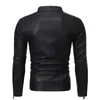 男性春秋のコートオートバイバイカースリムフィットアウトウェアオスブラックブルー衣類プラスサイズS-3XL PUカジュアルレザージャケット231221
