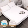 Mecerock solid vattentät madrassskydd med elastiskt band slipning andas anti-mite säng madrass täcker drottning kung 231220
