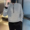 Mannen Lente Hoge Kwaliteit Plaid Casual Sweatshirt Mannelijke Slim Fit Mode Stand Kraag Rits Ontwerp Jassen 3XL M 231220