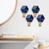 Modern Stylish Design Coat Hooks Hex Hook Agate Coffee Stylish Functional Wall Hooks Hexagonal Punch-free Design LX6299