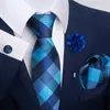 Cravates de luxe jaune solide cravates en soie pour hommes mouchoir boutons de manchette broche broche accessoires de mariage hommes cadeau en gros 230411