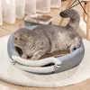 Śliczne zimowe długi pluszowe łóżko dla kota okrągły kot poduszka dla kota dom 2 w 1 ciepły kot koszyk kota torba kota nestek nestek dla psów 231221