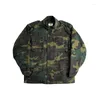 Vestes pour hommes Style militaire rétro lavé en détresse mi-longueur veste de camouflage pardessus manteau lâche