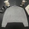 여자 니트 스웨터 디자이너 코트 캐시미어 직물, 둥근 목 스웨터, 단순하고 세련된 편지 자수