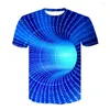 Homens Camisetas Moda Vortex Vertigo Ficção Científica 3D Impressão Unissex Casual Manga Curta Streetwear Tee Tops Roupas de Grandes Dimensões