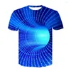 Herr t -skjortor mode virvel vertigo science fiction 3d tryck unisex casual short hylsa streetwear tee topps stora kläder