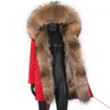 Homens jaqueta de inverno homem casaco de pele real longo parka impermeável para tempo frio com gola de guaxinim roupas 231220