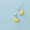 Stud Earrings MloveAcc Solid 925 Sterling Silver Cute Fashion Fruit Banana Shape Jewelry For Women Girl