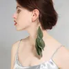 Hoop Earrings Feather Dangle Women Jewelry Tassel Hook Ear Stud