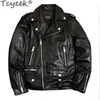 Mens äkta läderjacka Casual Jackets Coat Män Fashion Sheepskin Motorcykel LAPEL Slim Quality Coat S-4XL Specialerbjudande 231221