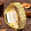 Full Diamond Square für Herren Roman Hiphop Night Glow Fashion Pointer Set Englische Uhr