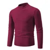 Suéteres para hombres Moda Otoño Básico Mock Cuello Color Sólido Suéter Hombres Invierno Casual Punto Elástico Slim Fit Cálido Mujer Jersey 5XL