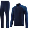 Survêtement de créateur pour hommes Mode hommes à manches longues demi-zip col montant lettre impression survêtement de football pull masculin slim fit version cadeau costume de sport