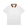 Designer-Herren-Poloshirt in Schwarz und Beige mit Buchstaben, Baumwolle, atmungsaktiv, Anti-Falten-Anti-Pilling, schlankes Business-Polo-T-Shirt in Übergröße, 3XL