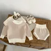 Set di abbigliamento 7774 set per bambini abito a maglia 2023 Autunno inverno spessa giocattolo da gigante corto due pezzi