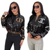 Popular European and American styles, new cool jacket jacket, versatile women's clothing, shiny jacket, ball suit, pentagram pattern, quality in stock