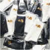 Chaussettes pour hommes Chaussettes en coton pour femmes noires et blanches Style personnalisé Broderie Tête cassée Ours en ligne Mode Sports Chaussette à la mode Drop Dhbek