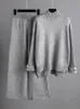 Kobiety odzież 2 -częściowe zestawy kobiet wyprzedzenie damskie Turtleeck dzianinowe pullover Sweter Zestawy Zestawy dopasowywane zestawy High Street 231220