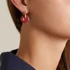 Pendientes de aro de acero inoxidable dorado y plateado con piedra Natural, pendientes de cristal de cuarzo rosa y Jade para mujer, candelabro colgante nacarado atemporal 256Q