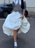 Kjolar övergången sexig zon mode stil ballong kjol avslappnad minimalistisk ren färg all-matchande hög midjebubbla