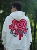 Love puzzle towel embroidered hoodies American hip hop sweatshirts casual baggy long sleeves trendy niche versatile tops men 231221