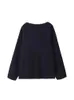 Nlzgmsj ONKOGENE Frauen Lose Gestrickte Pullover 2023 Winter Vintage V-ausschnitt Langarm Weibliche Pullover Navy blau Chic Taschen Tops 231220