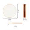 Other Office School Supplies Wholesale 20X20Cm Wood Hand Drum Dual Head With Stick Percussion Musical Educational Toy Instrument F Dhv5H