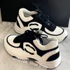 Paris brand designer running shoes women's lace up casual calf leather patchwork black and white panda shoes Classic Sneaker women's City Asdf channel designer shoes C