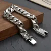 Retro Domineering S925 Silver Bracelet Men Tang Grass Pattern Breatimite Male Party Birthday Hegemony Moder