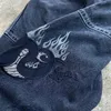 JNCO Baggy Jeans Y2k Low Rise Jeans Hombres Mujeres Hip Hop Punk Bordado Slouchy Jeans Estampado gótico Ropa de calle retro 231220