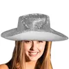 Disco boll cowboy hatt cowboy caps med speglade glas juveler mesh accenter kvinnor sol hatt cowgirl hattar blinkande blinky fest hatt 231220