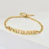 12 Zodiac Constellations Charm Bracelet for Women Men 14k Yellow Gold Figaro Chain Bracelet Leo Letter Jewelry Birthday Gift