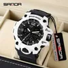 SANDA Men Military Watches G Style White Sport Watch LED Digital 50M Waterproof Watch S THOCK Male Clock Relogio Masculino G1022181t