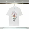 Designer de camisa masculina Casabl ANCA Printing High Street Slave Short Cotton Top Tees Moda Menina Mulheres Camisola Casual Streetwear 56 Cor